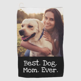 Foto Hund Personalisiert Beste Hund-Mama je Schwar Golfhandtuch