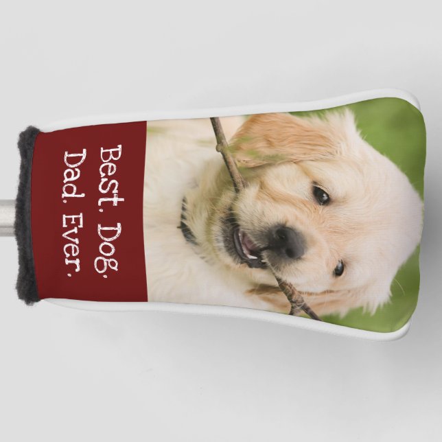 Foto Hund Personalisiert Bester Hund Vater je rot  Golf Headcover (Vorderseite)
