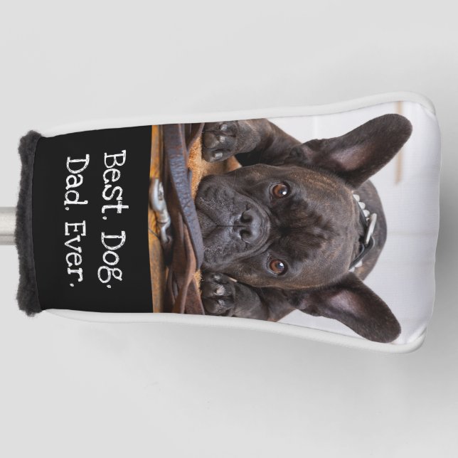 Foto Hund Personalisiert Bester Hund Vater je Schw Golf Headcover (Vorderseite)