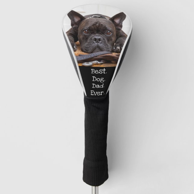 Foto Hund Personalisiert Bester Hund Vater je Schw Golf Headcover (Vorderseite)