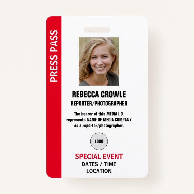 FOTO I.D. Abzeichen Ausweis (Vorderseite)