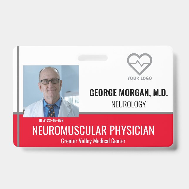 Foto-ID-Abzeichen des Krankenhauses mit Barcode Ausweis (Vorderseite)