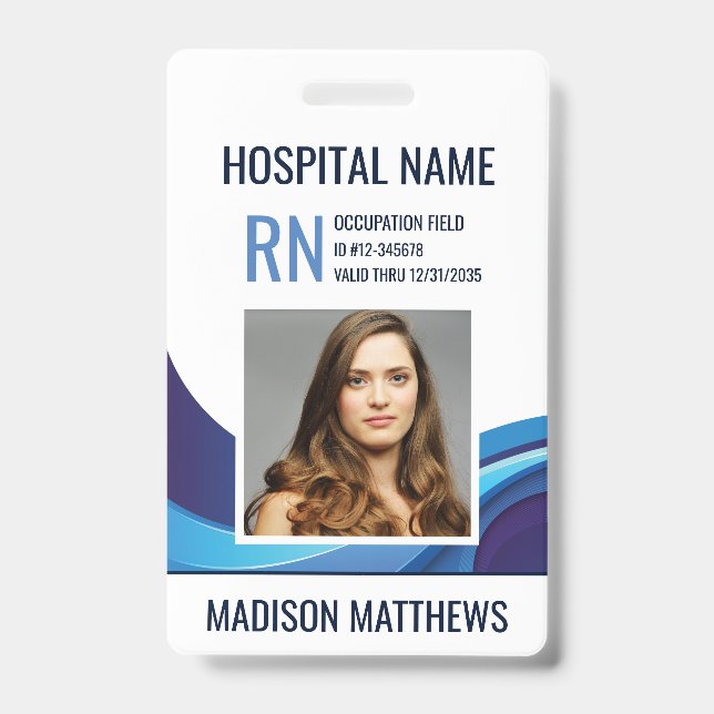 Foto-ID-Abzeichen für personalisierte medizinische Ausweis (Vorderseite)