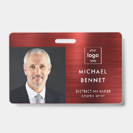 Foto ID der modernen Metallic Red Company Ausweis
