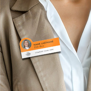 Foto-ID des benutzerdefinierten Logos Orange Busin Namensschild