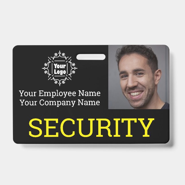 Foto-ID des beruflichen Black Security Guards Ausweis (Vorderseite)
