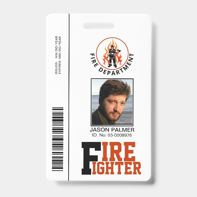 Foto-ID des Feuerwehrmanns/Feuerwehr Ausweis (Vorderseite)