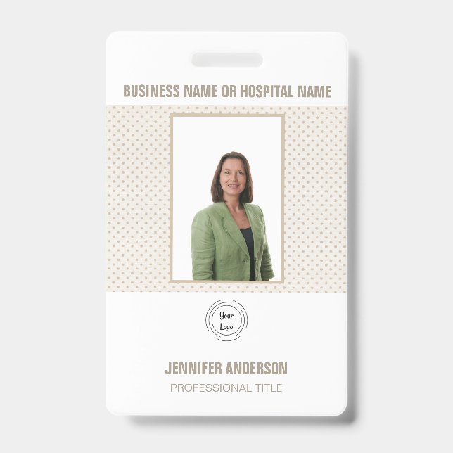 Foto-ID des Krankenhauses oder Unternehmens mit Ba Ausweis (Vorderseite)