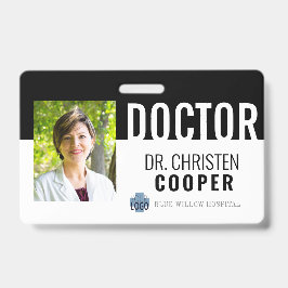 Foto-ID des Minimalistischen Black Medical Doctor  Ausweis