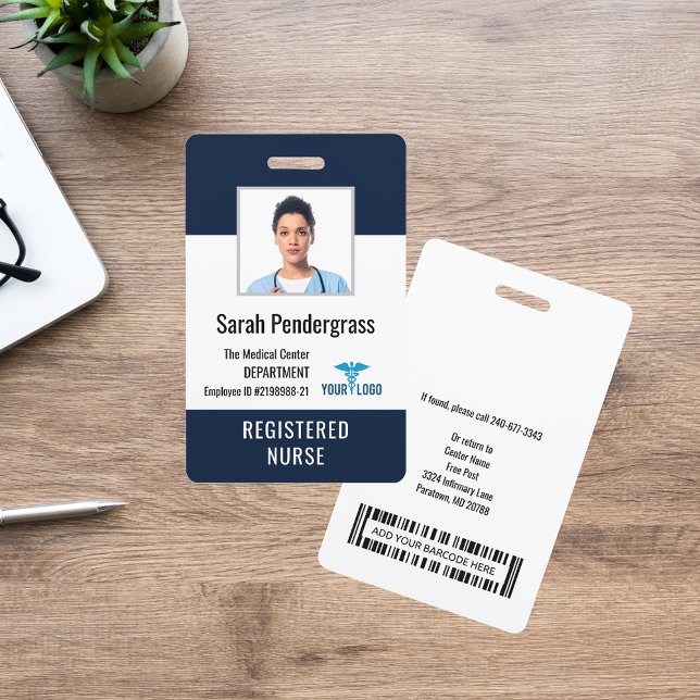 Foto ID des modernen medizinischen Zentrums Ausweis (Modern Medical Center Nurse Photo ID Badge)