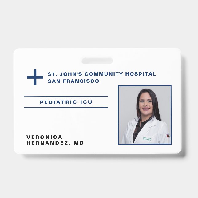 Foto-ID des Navy Blue Medical Doctor Hospital Ausweis (Vorderseite)