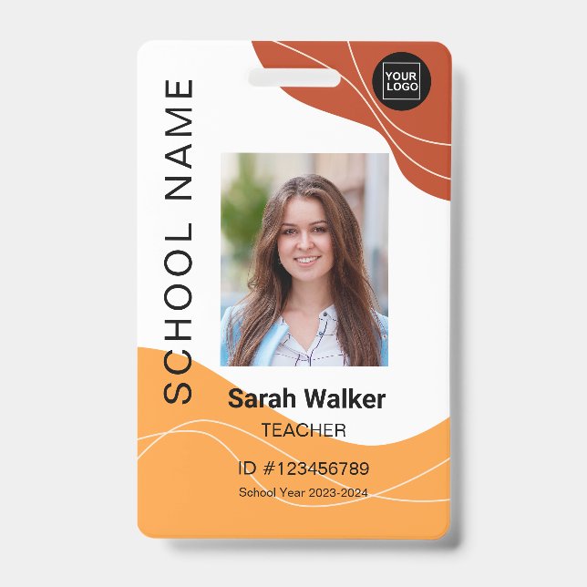 Foto-ID eines Mitarbeiters oder Studenten gelb Ausweis (Vorderseite)