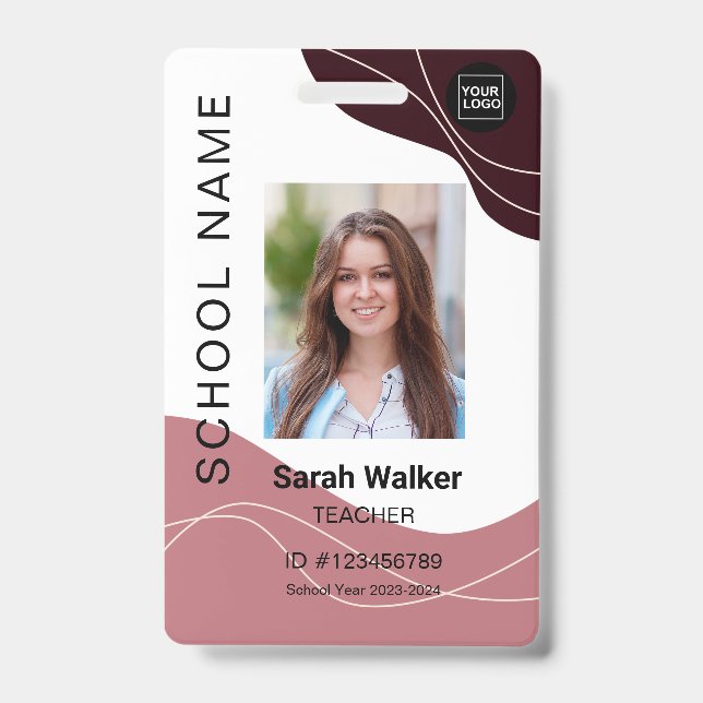 Foto-ID eines Mitarbeiters/Studierenden in rosa br Ausweis (Vorderseite)