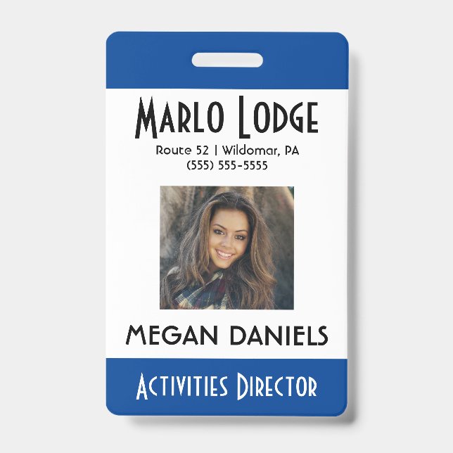 Foto-ID für benutzerdefinierte Mitarbeiter - Blau Ausweis (Vorderseite)