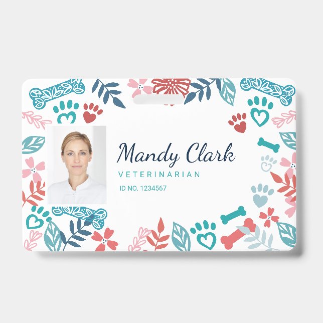 Foto-ID für Blumenmuster und Foliage Pads Ausweis (Vorderseite)