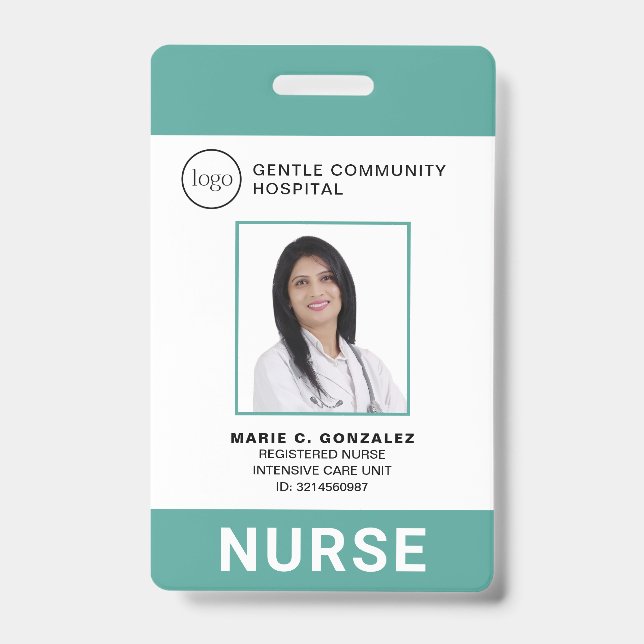 Foto-ID für das Logo "Nurse Medical Green Aquamari Ausweis (Vorderseite)