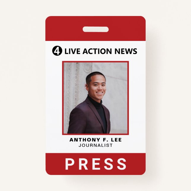 Foto-ID für einfache Rote Logos Ausweis (Vorderseite)