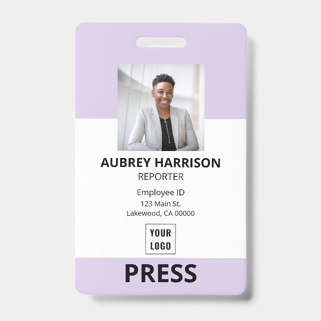 Foto-ID für einfache Unternehmen Ausweis (Vorderseite)