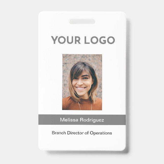 Foto-ID für graue Mitarbeiter in Unternehmen Ausweis (Vorderseite)