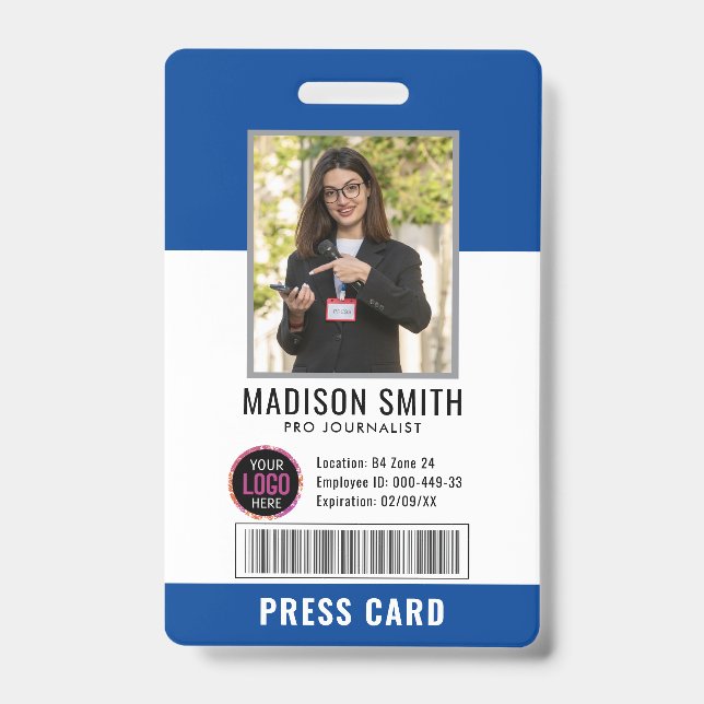 Foto-ID für Journalisten Ausweis (Vorderseite)