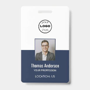 Foto-ID für Mitarbeiter von Navy Blue Business-Log Ausweis