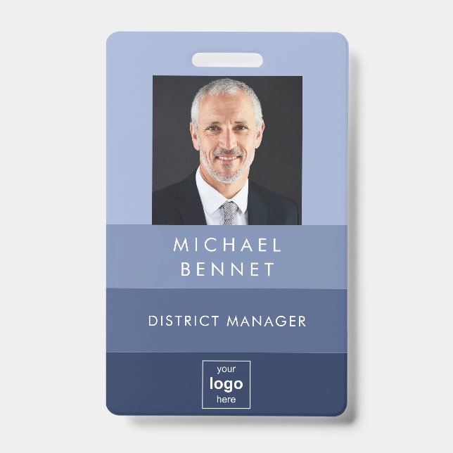 Foto ID für moderne Blue Company Ausweis (Vorderseite)