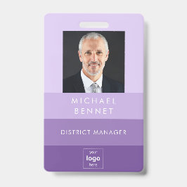 Foto-ID für moderne Lila Unternehmen Ausweis