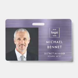 Foto ID für moderne Lila Unternehmen Ausweis