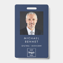 Foto-ID für moderne Navy Blue Corporate Ausweis