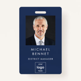 Foto-ID für moderne Navy Blue Corporate Ausweis