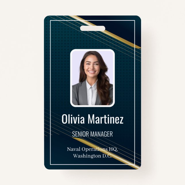 Foto-ID für Navy-Mitarbeiter-Unternehmen Security  Ausweis (Vorderseite)