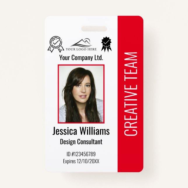 Foto-ID für personalisierte Mitarbeiter - Unterneh Ausweis (Vorderseite)