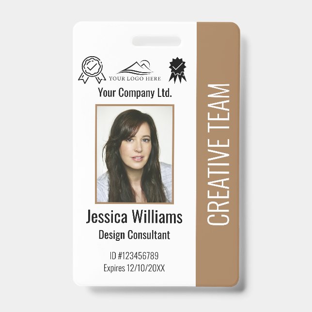 Foto-ID für personalisierte Mitarbeiter - Unterneh Ausweis (Vorderseite)