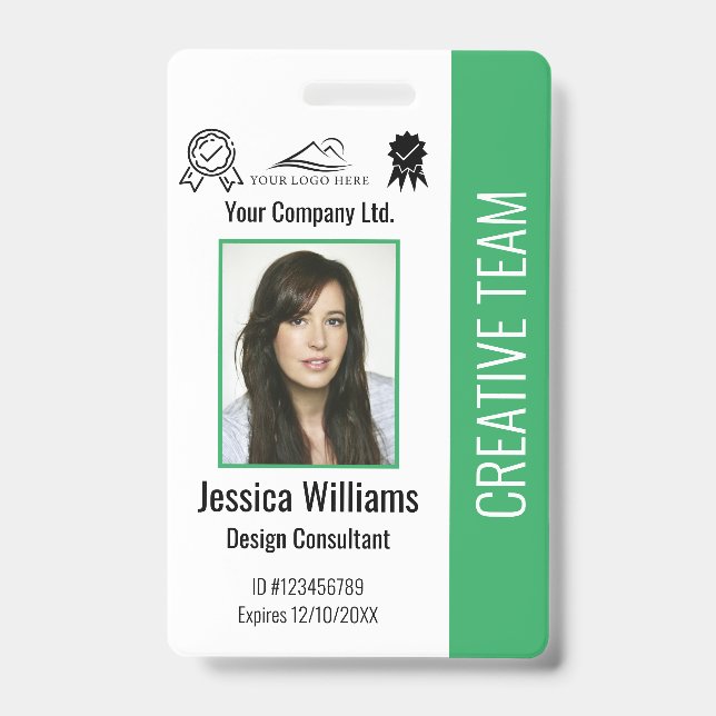 Foto-ID für personalisierte Mitarbeiter - Unterneh Ausweis (Vorderseite)