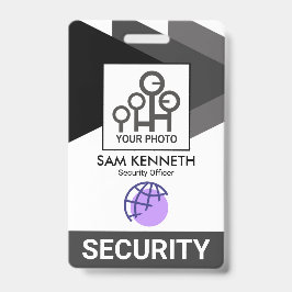 Foto-ID für Sicherheitskräfte mit monochromen grau Ausweis