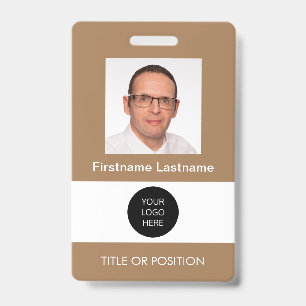 Foto-ID Hellbraunes Namensschild Ausweis