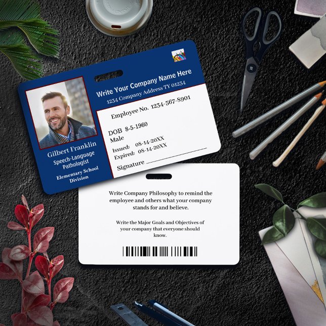 FOTO "ID Identification Card Bar Code" Ausweis (ID Identification Card Bar Code Photo Badge is great for your employee to have to identify. )