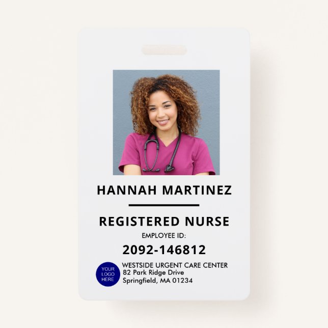 Foto-ID-Krankenhaus für Schwarz und Weiß Ausweis (Vorderseite)