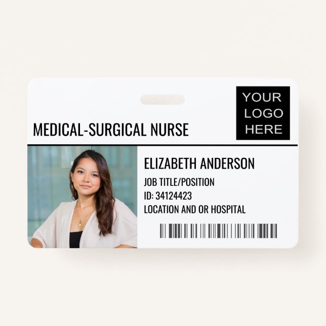 Foto-ID-Logo für medizinisch-chirurgische Krankenp Ausweis (Vorderseite)
