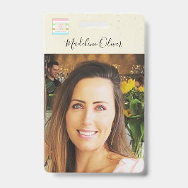 Foto-ID-Logo QR-Code Rustikales Lanyard Abzeichen Ausweis