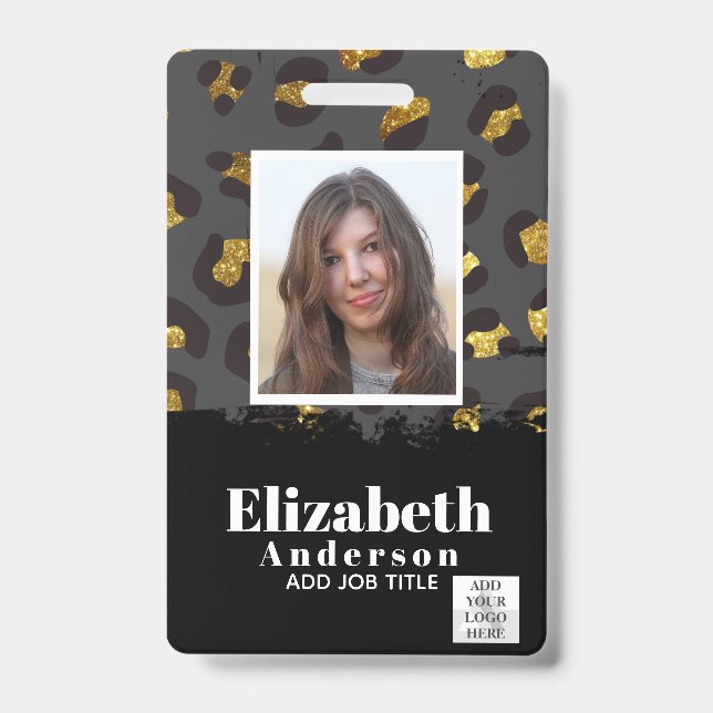FOTO-ID - Mitarbeiter VIP Pass Girly Animal Prints Ausweis (Vorderseite)