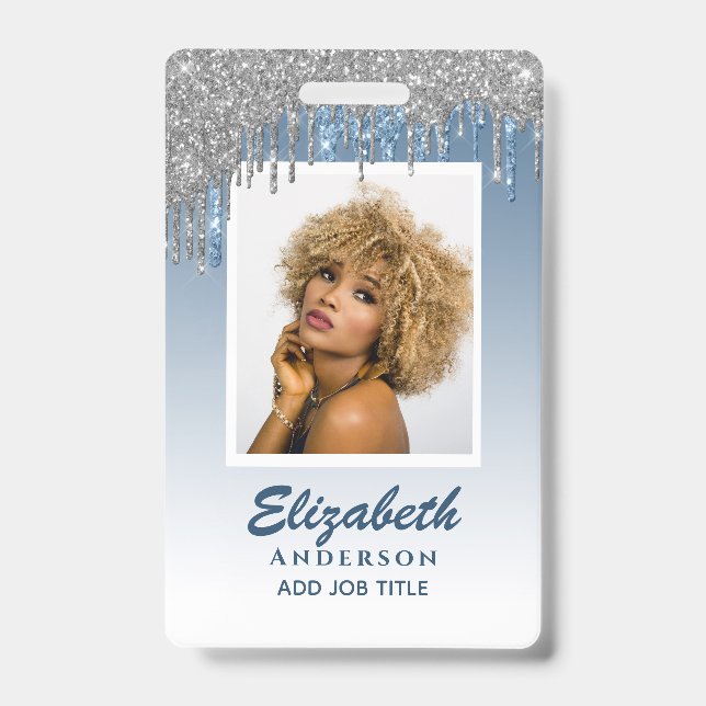 FOTO-ID - Mitarbeiter VIP Pass Girly Glitzer Glam Ausweis (Vorderseite)