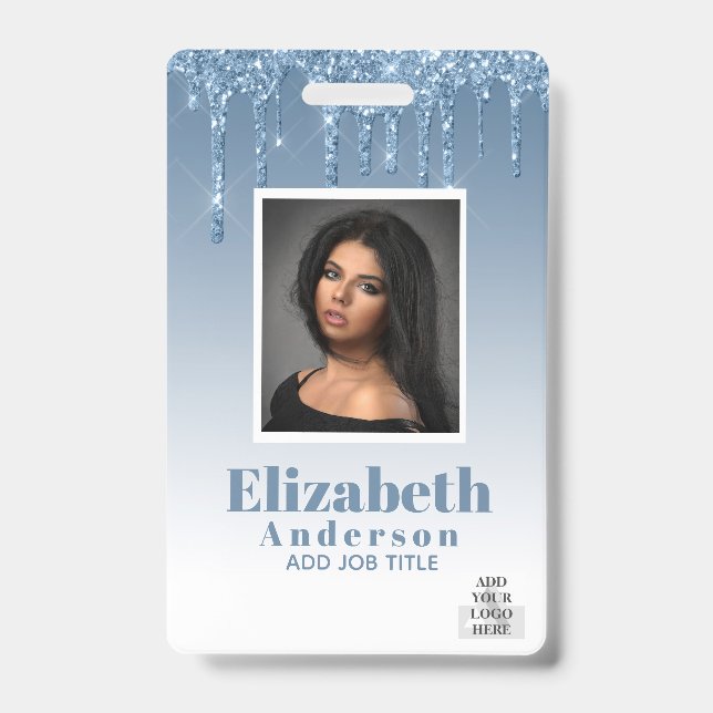 FOTO-ID - Mitarbeiter VIP Pass Girly Glitzer Glam Ausweis (Vorderseite)