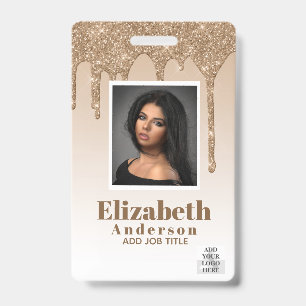 FOTO-ID - Mitarbeiter VIP Pass Girly Glitzer Glam Ausweis