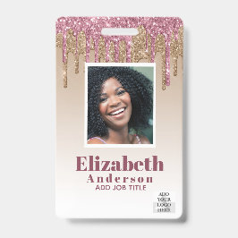 FOTO-ID - Mitarbeiter VIP Pass Girly Glitzer Glam Ausweis