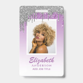 FOTO-ID - Mitarbeiter VIP Pass Girly Glitzer Glam Ausweis