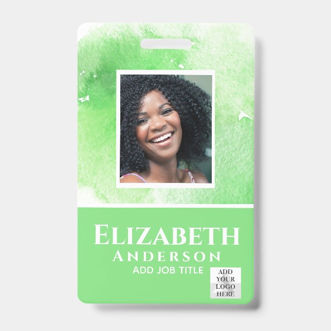 FOTO-ID Mitarbeiter VIP PASS Wasserfarbe Abstrakt Ausweis (Vorderseite)