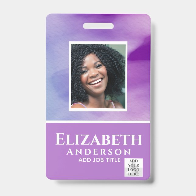 FOTO-ID Mitarbeiter VIP PASS Wasserfarbe Abstrakt Ausweis (Vorderseite)