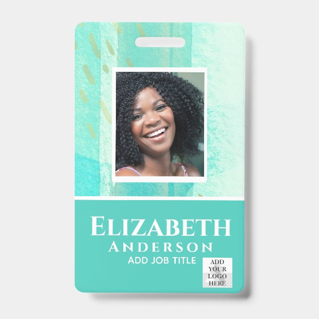 FOTO-ID Mitarbeiter VIP PASS Wasserfarbe Abstrakt Ausweis (Vorderseite)