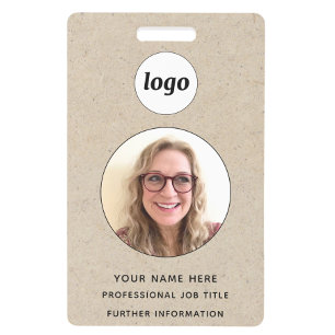 Foto-ID Professioneller Braunpapier-Effekt Name Ausweis